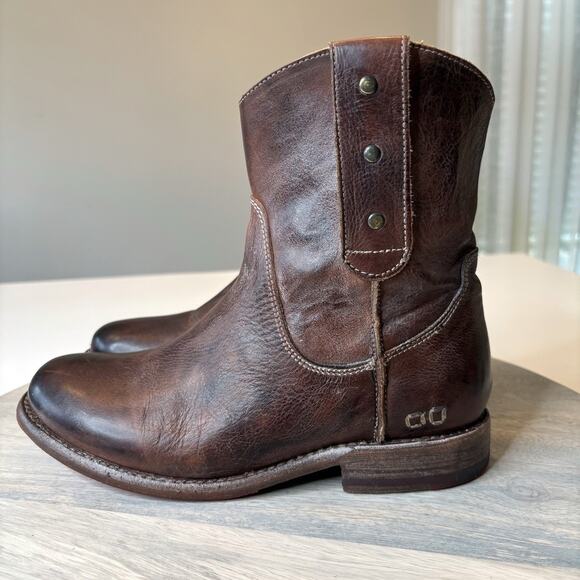 Bed Stu Women's Distressed Brown Leather Western Ankle Boots Booties US Size 6.5 - Picture 2 of 12